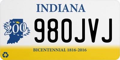 IN license plate 980JVJ