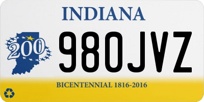 IN license plate 980JVZ