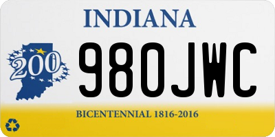 IN license plate 980JWC