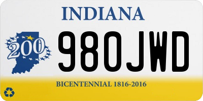 IN license plate 980JWD