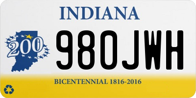 IN license plate 980JWH