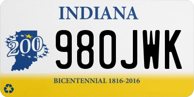 IN license plate 980JWK