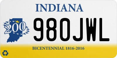 IN license plate 980JWL