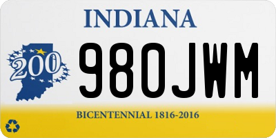 IN license plate 980JWM