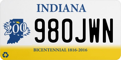 IN license plate 980JWN