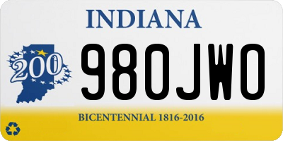 IN license plate 980JWO