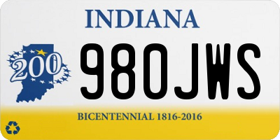 IN license plate 980JWS