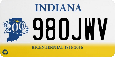 IN license plate 980JWV