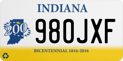 IN license plate 980JXF