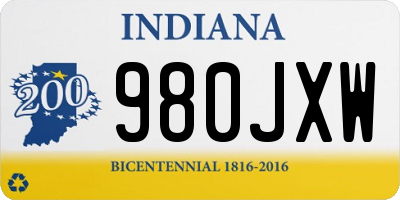 IN license plate 980JXW