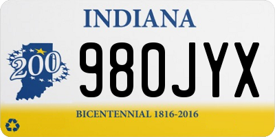 IN license plate 980JYX