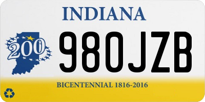 IN license plate 980JZB