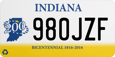 IN license plate 980JZF