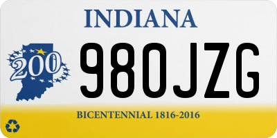 IN license plate 980JZG