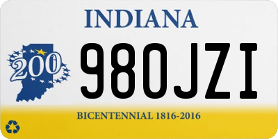 IN license plate 980JZI
