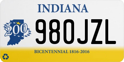 IN license plate 980JZL