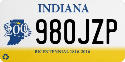 IN license plate 980JZP
