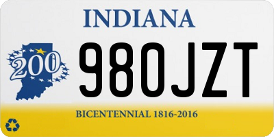 IN license plate 980JZT