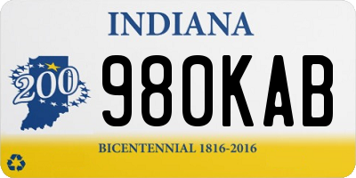 IN license plate 980KAB