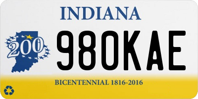 IN license plate 980KAE