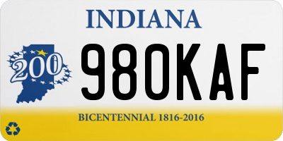 IN license plate 980KAF