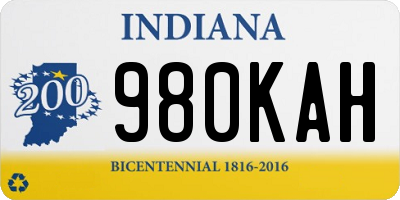 IN license plate 980KAH
