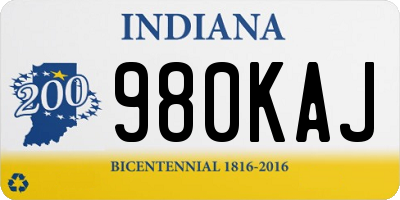 IN license plate 980KAJ