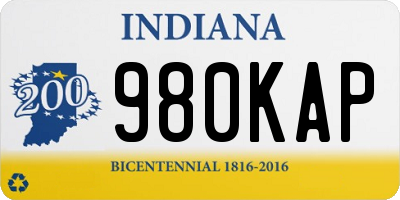 IN license plate 980KAP
