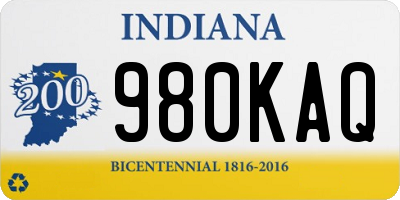 IN license plate 980KAQ