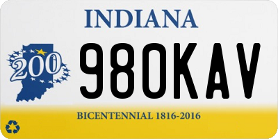 IN license plate 980KAV