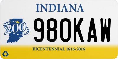 IN license plate 980KAW