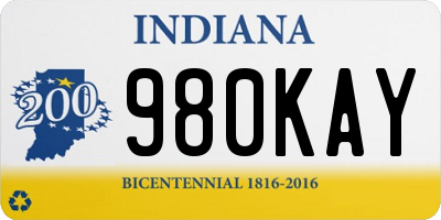 IN license plate 980KAY