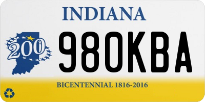 IN license plate 980KBA