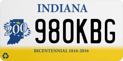 IN license plate 980KBG