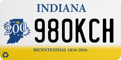 IN license plate 980KCH