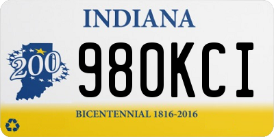 IN license plate 980KCI
