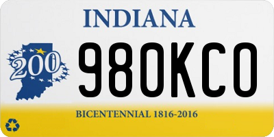 IN license plate 980KCO
