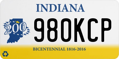IN license plate 980KCP