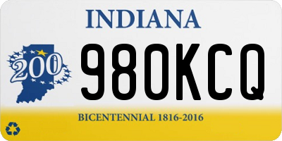 IN license plate 980KCQ