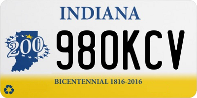 IN license plate 980KCV