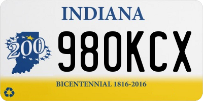 IN license plate 980KCX