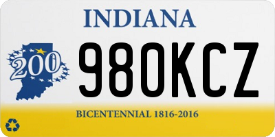 IN license plate 980KCZ