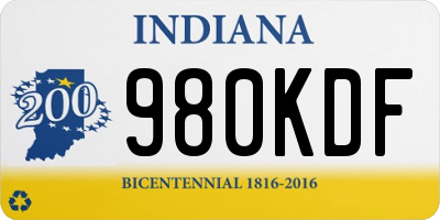 IN license plate 980KDF