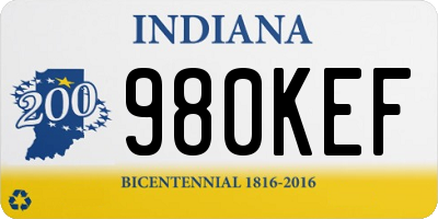 IN license plate 980KEF