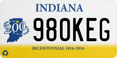 IN license plate 980KEG