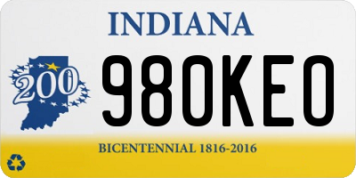 IN license plate 980KEO