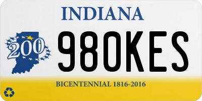IN license plate 980KES
