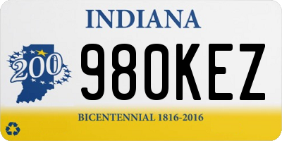IN license plate 980KEZ