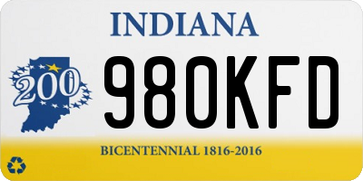 IN license plate 980KFD