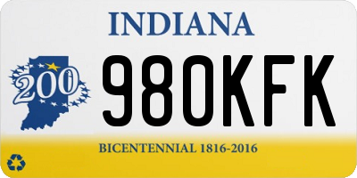 IN license plate 980KFK